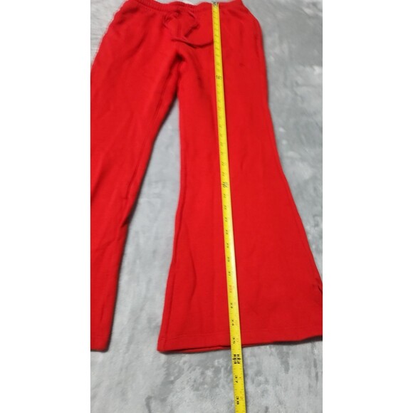 Victoria's Secret Women's Small Short Red Ivy Fleece Split Hem Flare Sweatpants - Picture 8 of 9
